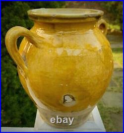 French Antique Art Pottery Pot A Confit Redware Earthenware Terracotta Ceramic