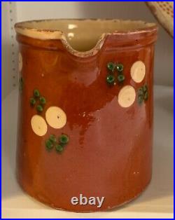 French Antique Art Pottery Pot A Confit Redware Earthenware Terracotta Ceramic