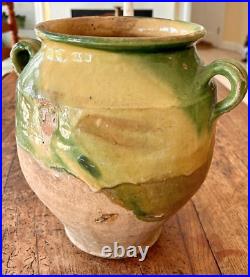 French Antique Ceramic Confit Pot Stoneware Glaze Earthenware Art Pottery