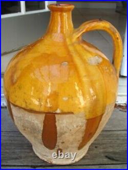 French Antique Ceramic Confit Pot Stoneware Glaze Earthenware Art Pottery