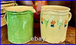 French Antique Terracotta Confit Pot Ceramic Glaze Earthenware Art Pottery