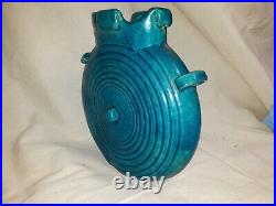 French Art Deco Ceramic Art Pottery Vase Turquoise Glaze