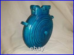 French Art Deco Ceramic Art Pottery Vase Turquoise Glaze