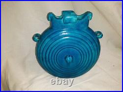 French Art Deco Ceramic Art Pottery Vase Turquoise Glaze