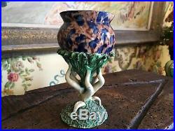 French Art Pottery 19th C Thomas Sergent Majolica Palissy Chalices Vases c1880