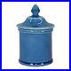 French Art Pottery High Glaze Blue Ceramic Covered Cabinet Jar