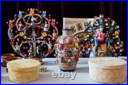 Frida Kahlo Catrina day of the dead ceramic candelabra folk art Alfonso Castillo