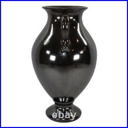 Fulper 1917-27 Vintage Art Pottery Mirror Black Handled Tall Ceramic Vase 565