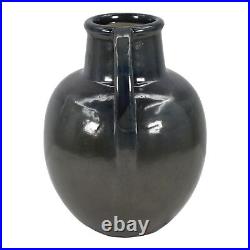Fulper 1917-34 Vintage Art Pottery Black Blue Glaze Ceramic Vase 643