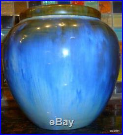 Fulper Art Pottery Blue Flambe Racetrack Oval Mark Mint Vase