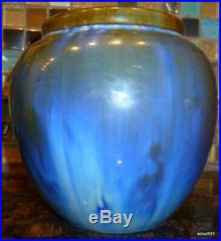 Fulper Art Pottery Blue Flambe Racetrack Oval Mark Mint Vase