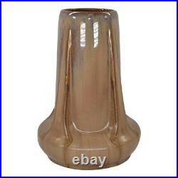 Fulper Art Pottery Elephants Breath Flambe Brown Buttressed Ceramic Vase 47