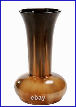 Fulper Pottery Yellow Flambé Trumpet Vase 10.5 55L circa 1909-1916