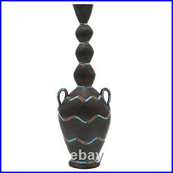 Gail Busch Pottery Abstract Glazed 14 Tall Vessel Vase Signed Busch MCM Ex-Cond