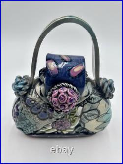 Gail Markiewicz Ceramic Textured Purse Handbag Sculpture Whimsical Art Pottery