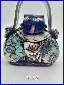 Gail Markiewicz Ceramic Textured Purse Handbag Sculpture Whimsical Art Pottery