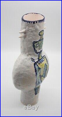 Gambone style vase. Large Size. Mid Century Modern Ceramic Brutalist Art