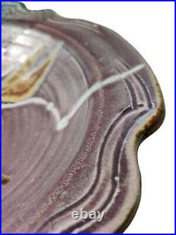 Gary Timinsky Studio Art Pottery Bowl Signed GT Chop Ceramic Abstract 11.25