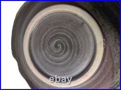 Gary Timinsky Studio Art Pottery Bowl Signed GT Chop Ceramic Abstract 11.25