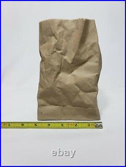 Gearys Beverly Hills Trompe Loeil Ceramic Brown Bag 7.75 Vintage Vase