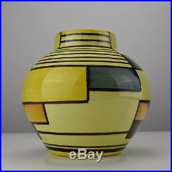 German Bauhaus Era Schramberg MONDRIAN Pottery Vase Eva Zeisel Art Deco