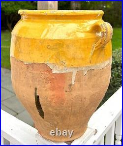 Giant French Antique Ironstone Confit Pot Stoneware Glaze Ceramic Art Pottery