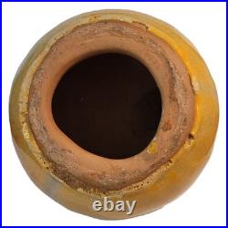 Giant Pear Art Pottery Ceramic Sculpture Ombre Yellow Green Red 13 Inch Fruit