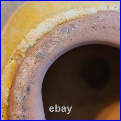 Giant Pear Art Pottery Ceramic Sculpture Ombre Yellow Green Red 13 Inch Fruit