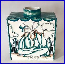 Gio Ponti'The Tired Smoker' Art Deco Ceramic Vase Richard-Ginori Pottery Italy