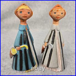 Girl with Umbrella Judit Bolgar Cottagecore Mid-Centry Hungary Art Pottery Ceramic