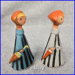 Girl with Umbrella Judit Bolgar Cottagecore Mid-Centry Hungary Art Pottery Ceramic