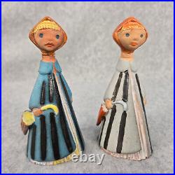 Girl with Umbrella Judit Bolgar Cottagecore Mid-Centry Hungary Art Pottery Ceramic