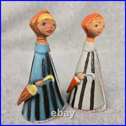 Girl with Umbrella Judit Bolgar Cottagecore Mid-Centry Hungary Art Pottery Ceramic