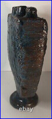 Glazed Ceramic Pottery Sea Blue Coral Reef Table Art. MSRP $699 One Of A Kind