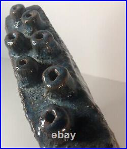 Glazed Ceramic Pottery Sea Blue Coral Reef Table Art. MSRP $699 One Of A Kind