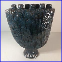 Glazed Ceramic Pottery Sea Blue Coral Reef Table Art. MSRP $699 One Of A Kind