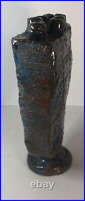 Glazed Ceramic Pottery Sea Blue Coral Reef Table Art. MSRP $699 One Of A Kind