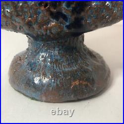 Glazed Ceramic Pottery Sea Blue Coral Reef Table Art. MSRP $699 One Of A Kind