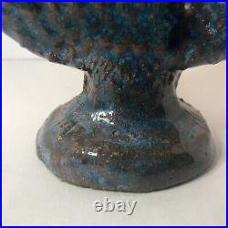 Glazed Ceramic Pottery Sea Blue Coral Reef Table Art. MSRP $699 One Of A Kind