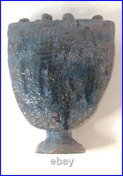 Glazed Ceramic Pottery Sea Blue Coral Reef Table Art. MSRP $699 One Of A Kind