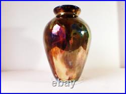 Golden raku vase, gold lustre raku, large raku vase, 2,5 liters