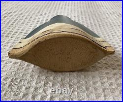 Gorgeous signed RICK SCHLAG Art Pottery Blue Ceramic Vase Southwest Landscape