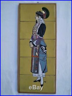 Greek Tile Art Traditional Costumes Studio Art Ceramic Decor, Women, Tsakirakis