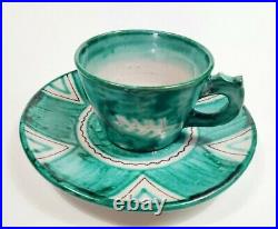 Guido Gambone Cantagalli Horse Ceramic cup saucer Italy Pottery Italia bitossi
