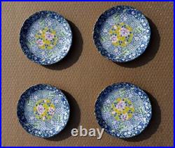 Gump's Botan Asst. Plates Blue Yellow Pink Multi-Color Flowers Lot of 12
