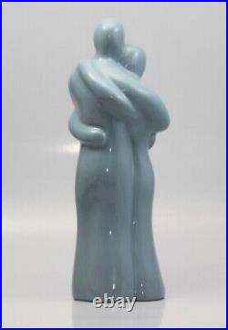 Haeger Art Pottery Modern Deco Blue Lovers Embrace Tall Ceramic Sculpture 6055