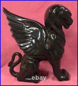 Haeger EXTREMELY RARE Winged Griffin Gloss Black -Great Condition