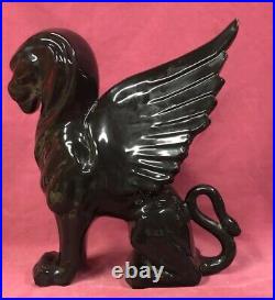 Haeger EXTREMELY RARE Winged Griffin Gloss Black -Great Condition