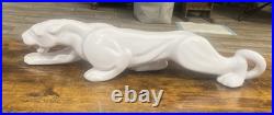 Hager Art Deco Pottery Ceramic White Panther Jaguar 23 Copyright Date 1993