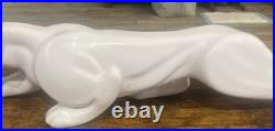 Hager Art Deco Pottery Ceramic White Panther Jaguar 23 Copyright Date 1993